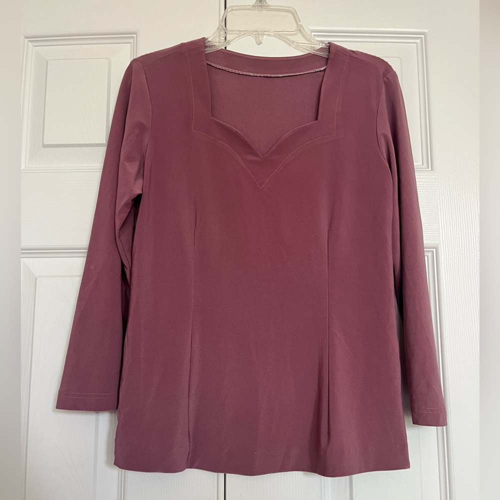Fitted Pink Blush 3/4 Sleeve Blouse